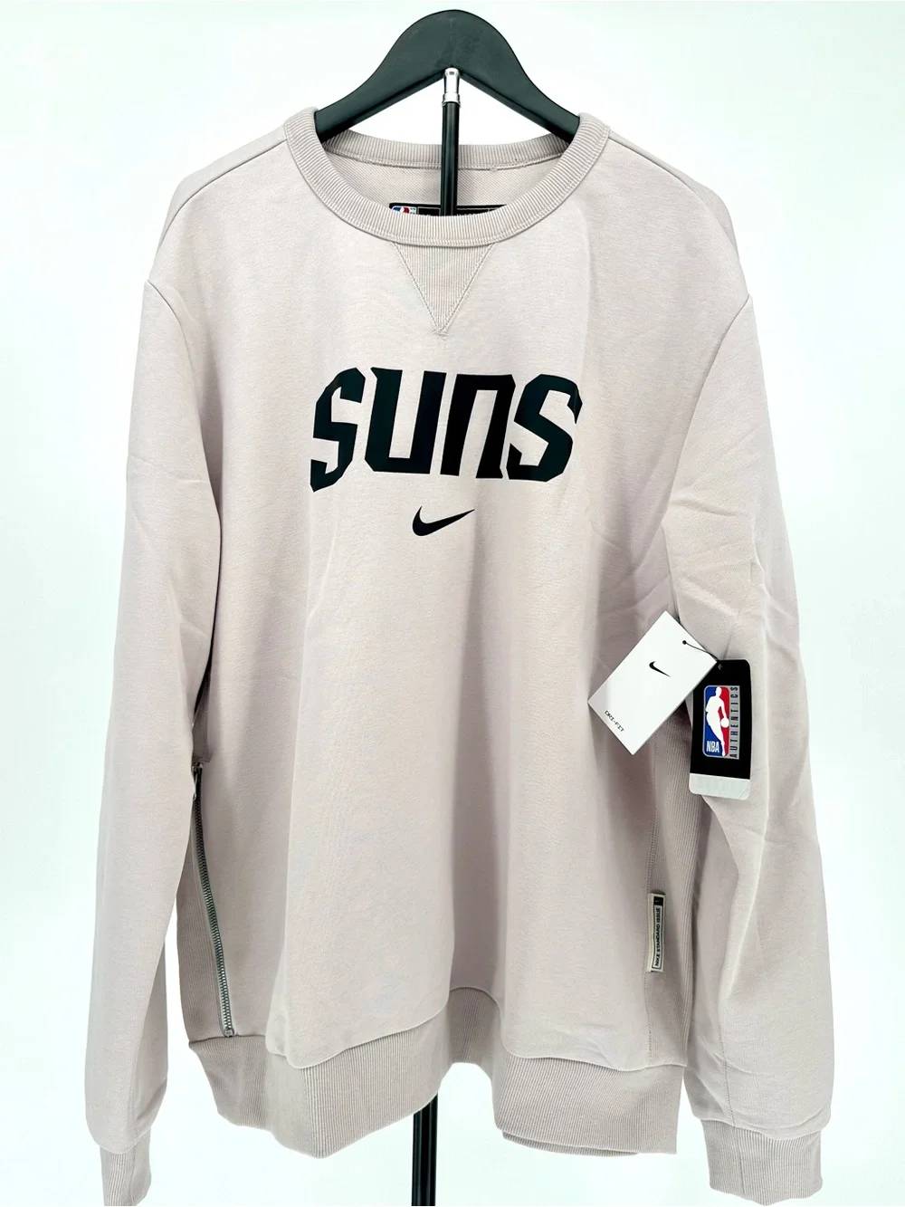 Nike Men's Suns Crewneck Sweatshirt in Light Taupe with Black Logo X-Large NWT